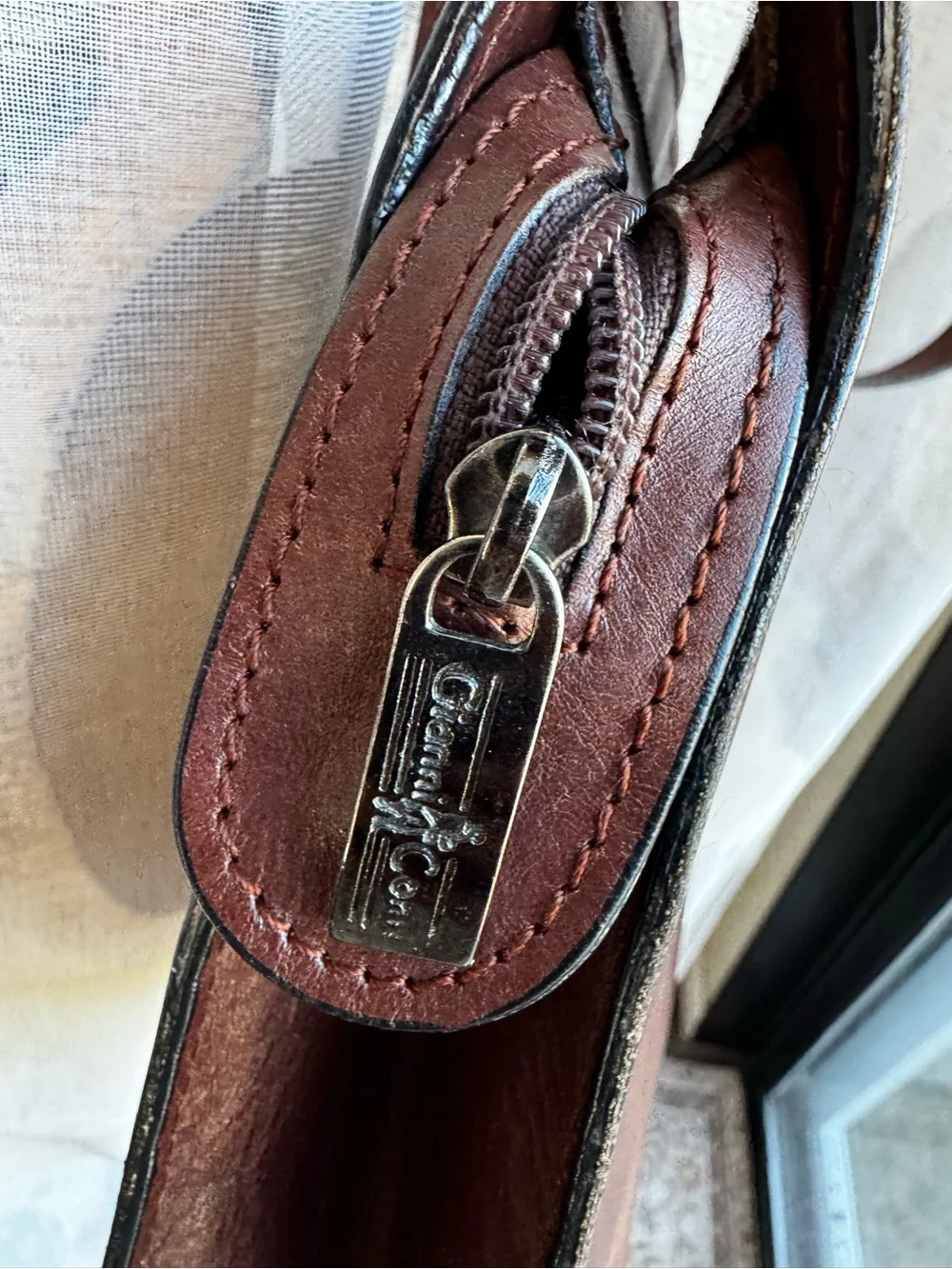 Gianni Conti Brown Leather Shoulder Bag